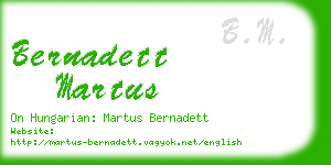 bernadett martus business card